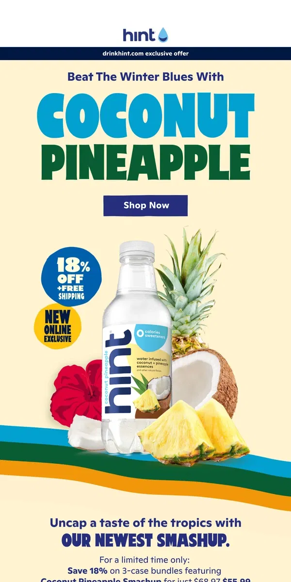 Email from Hint Water. 2024's resolution – more Coconut Pineapple