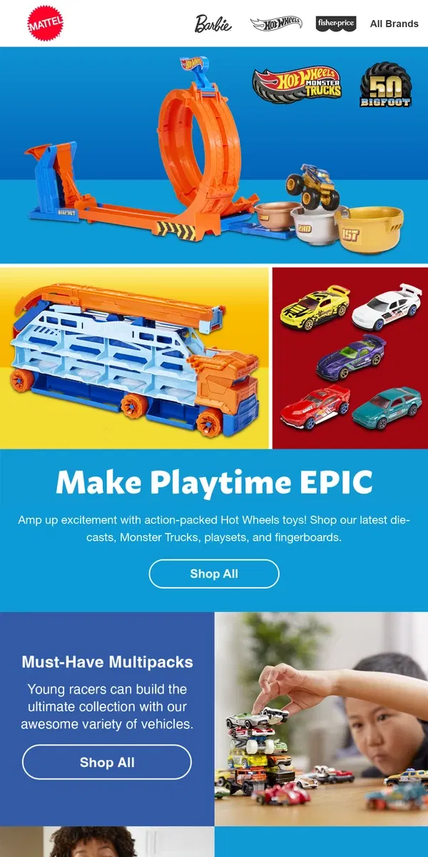 Email from Mattel Store. Fuel the Fun With Hot Wheels Toys!