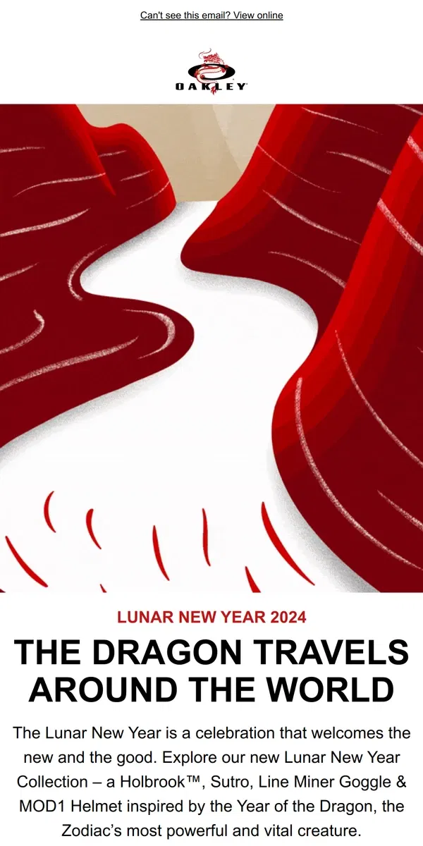 Email from Oakely. Lunar New Year Collection