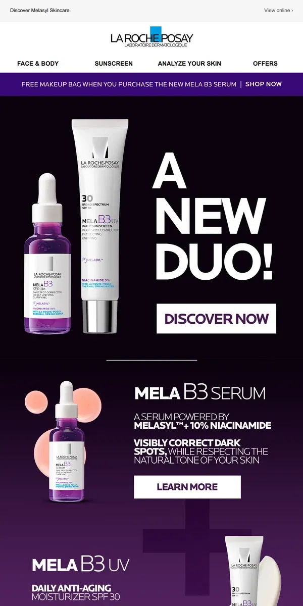 Email from La Roche-Posay. IT'S HERE! NEW MELASYL SKINCARE