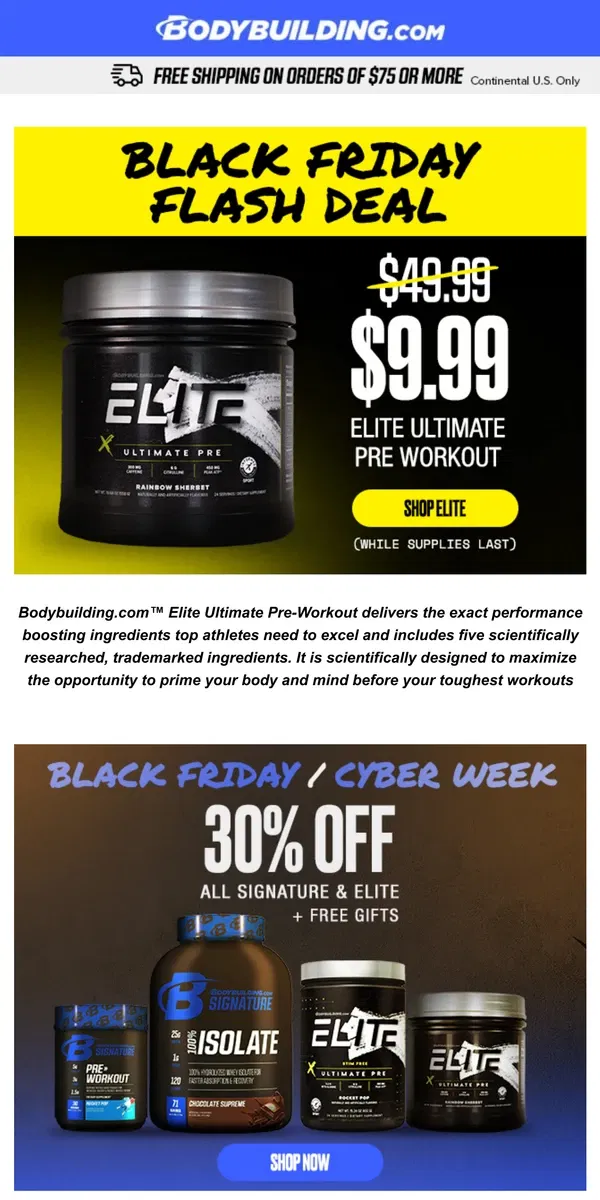 Email from Bodybuilding.com. 🚨 Black Friday Starts NOW - Amazing Deals Inside!