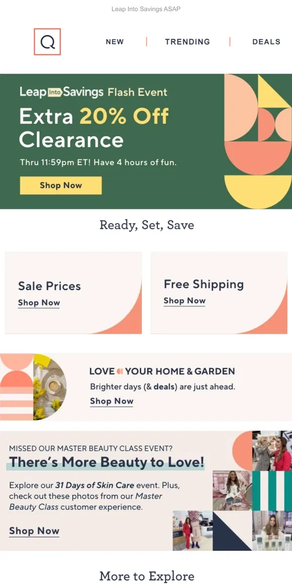 Email from QVC. 4 Hours Only: Clearance Flash Sale!