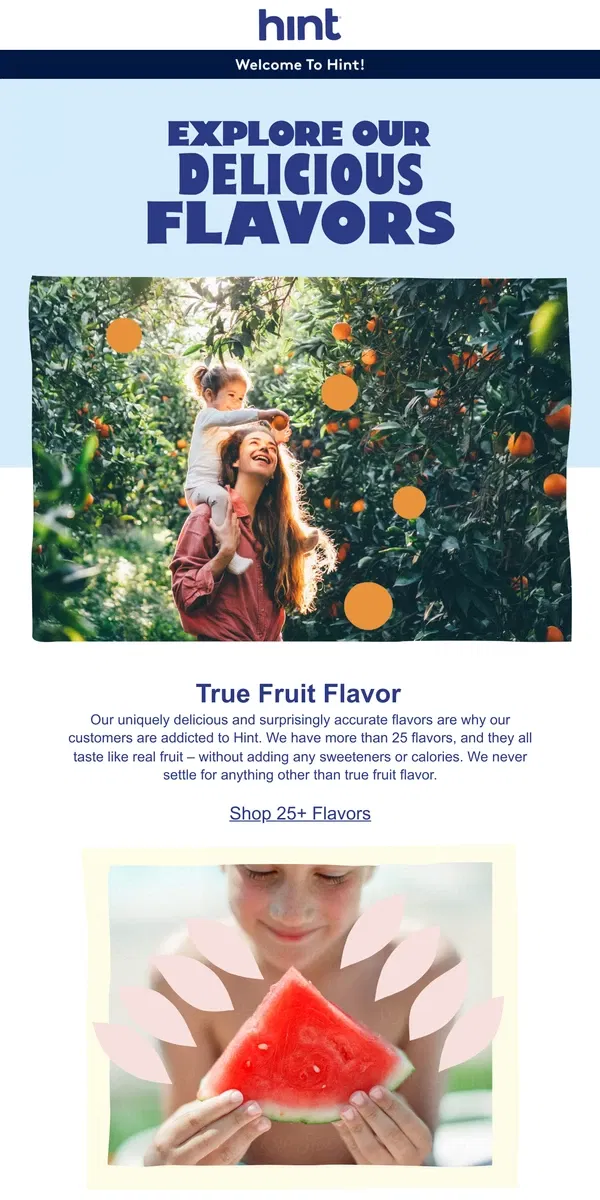 Email from Hint Water. Let's talk about flavor