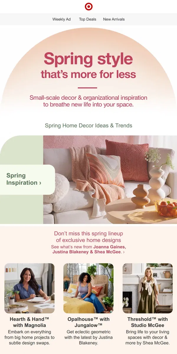 Email from Target. Mini home makeover: spring edition 🏡 🌼