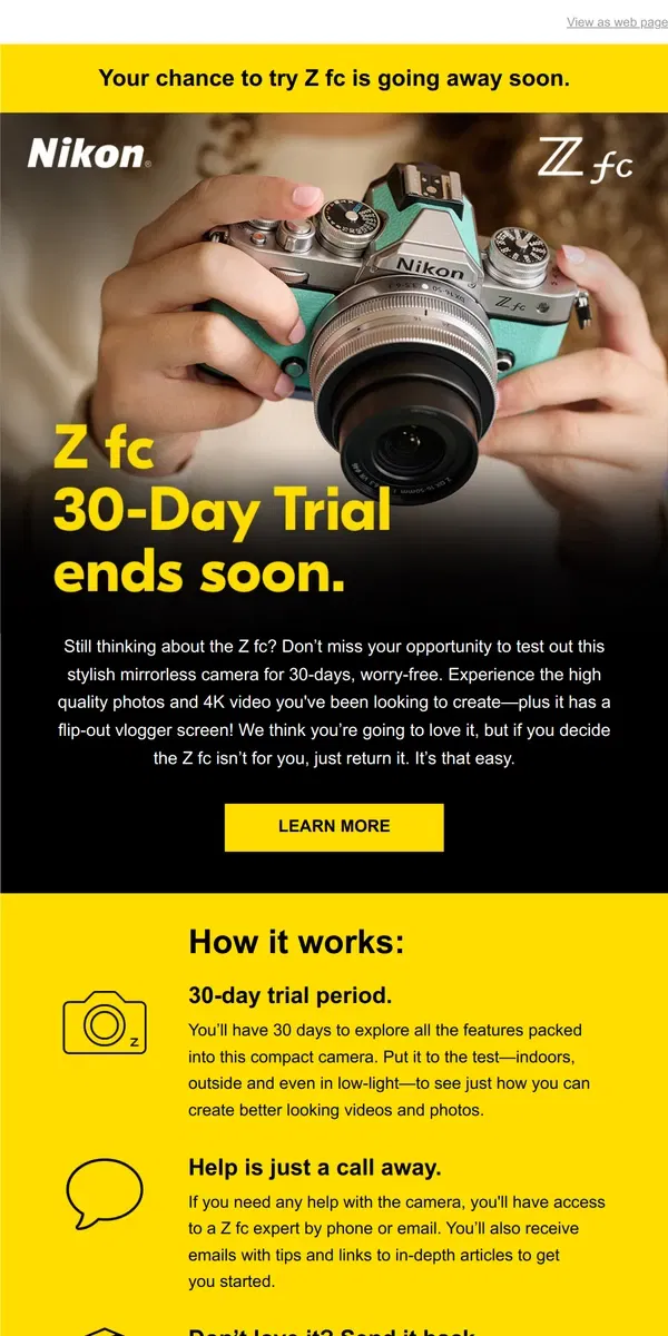 Email from Nikon. Less than 48 hours left! 📷