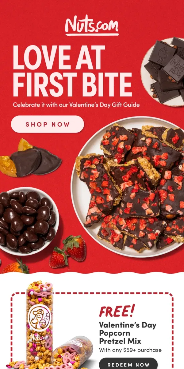 Email from Nuts.com. You + Our 🍫🍫 = 😍