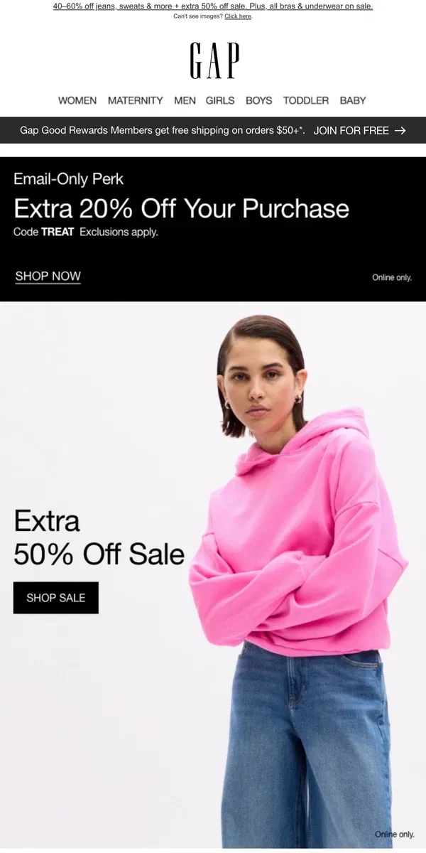 Email from GAP. The neutral of the season