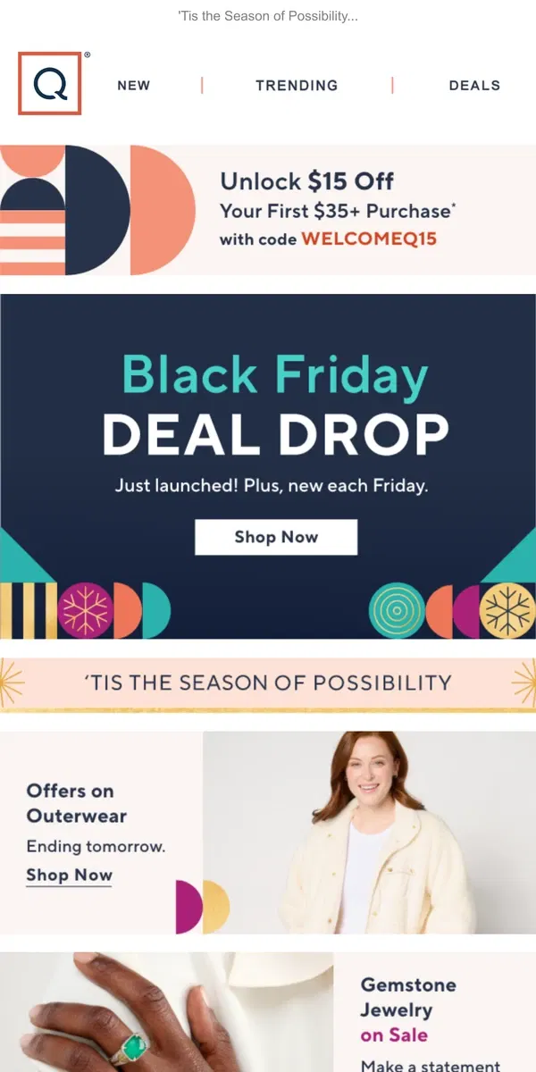 Email from QVC. Just Launched! Black Friday Sale Prices