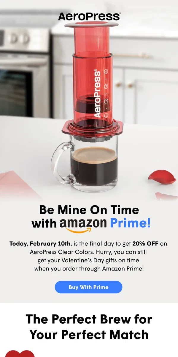 Email from AeroPress. Last Chance for 20% off Select Presses 🚨