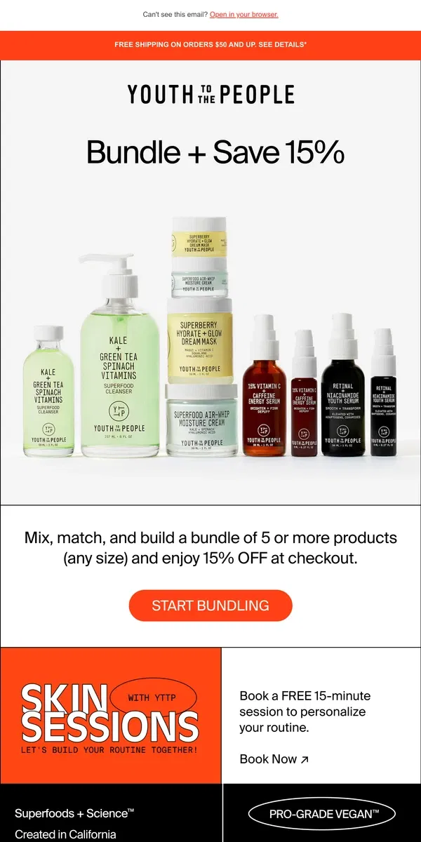 Email from Youth To The People. Skincare Your Way (Plus 15% Off!)