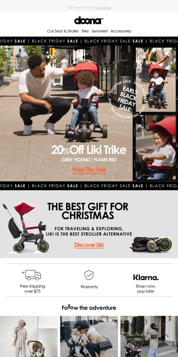 Email from Doona. ✨ Black Friday Sale — 20% OFF LIKI TRIKE ✨