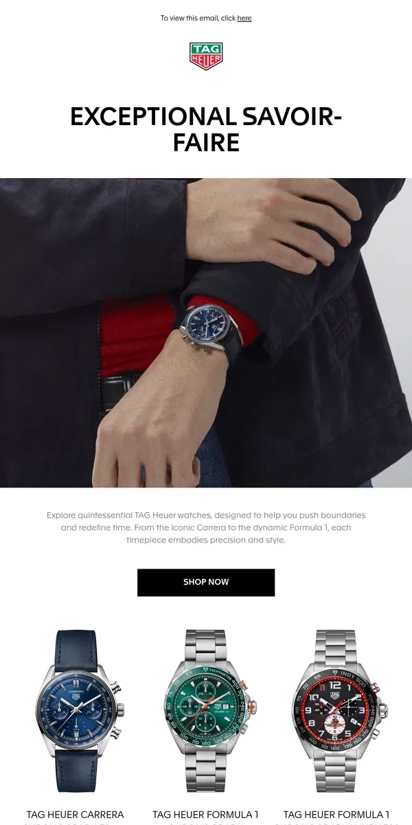 Email from TAG Heuer. Explore the Maison's Signature Timepieces