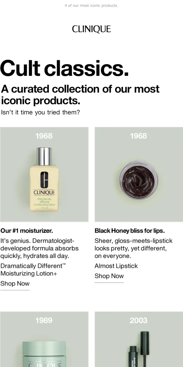 Email from Clinique. Meet Clinique’s cult favorites.