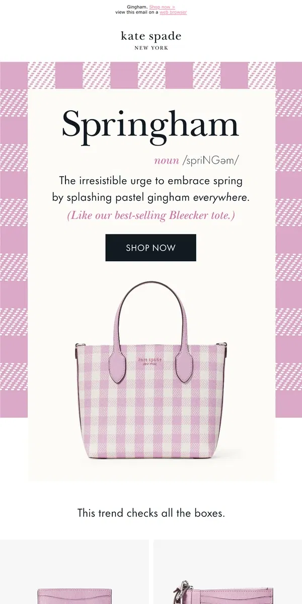 Email from Kate Spade. The Bleecker just got better