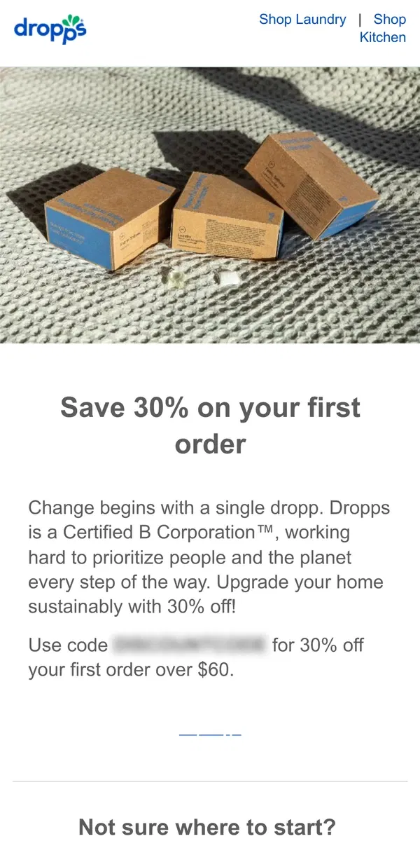 Email from Dropps. Get 30% off!