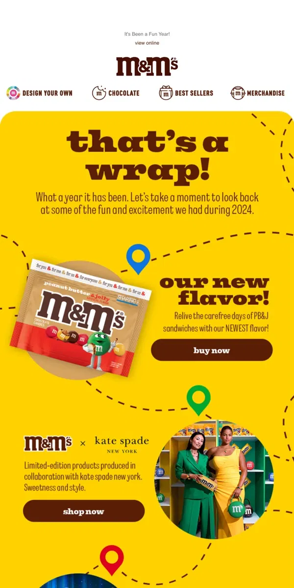 Email from M&M's. A Fun Farewell to 2024!