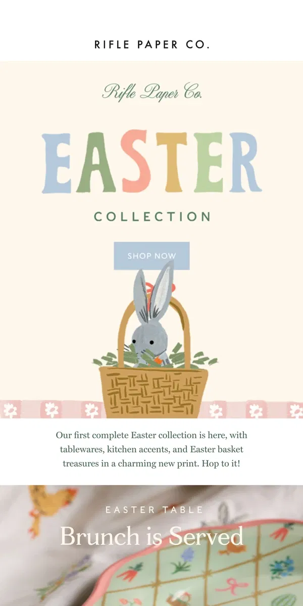 Email from Rifle Paper Co.. Fresh Picks for Your Easter Celebration 🐰