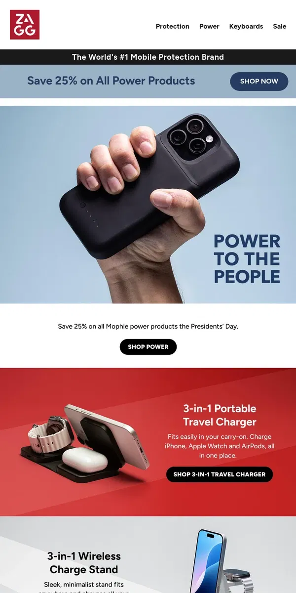 Email from ZAGG. Power to the People!