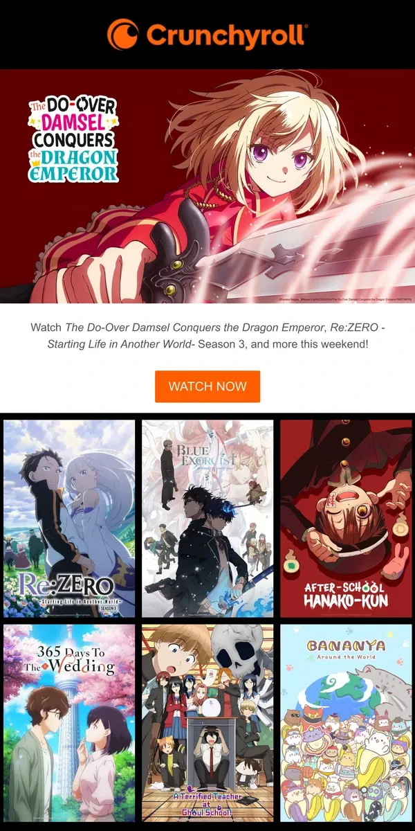 Email from Crunchyroll. 🤣 Laugh Out Loud With These Anime!