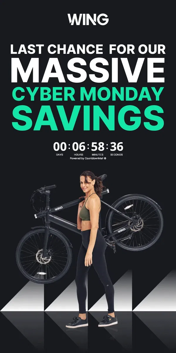 Email from Wing Bikes. ⏰ Up to 40% off, ends in 6 hours!