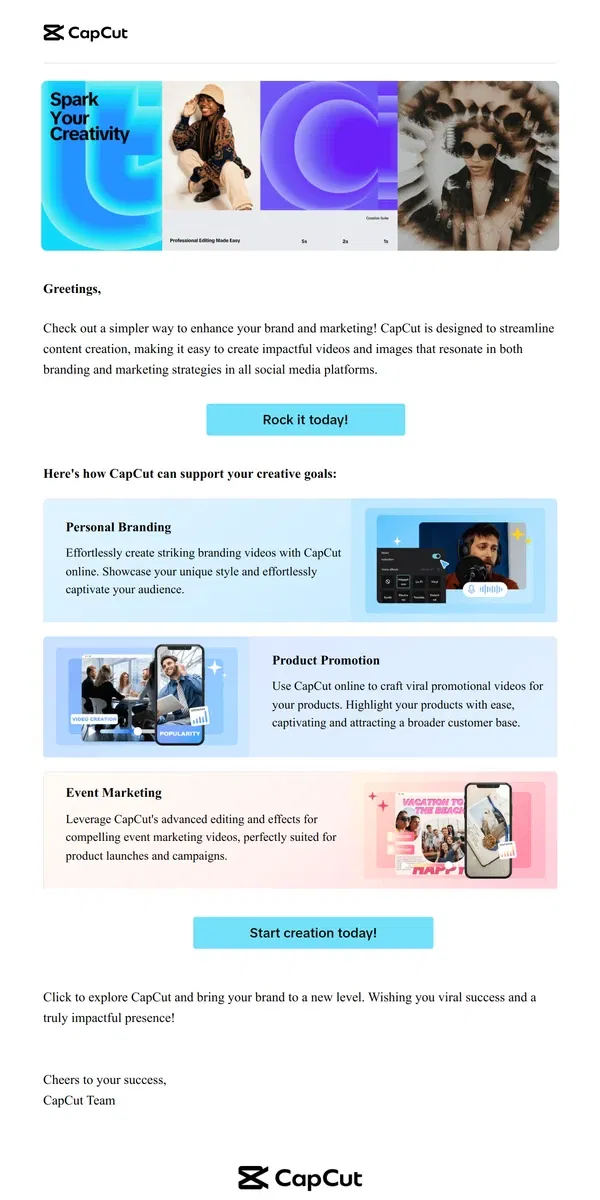 Email from CapCut. 🔥 Your Gateway to Viral Branding and Marketing Success - See How!