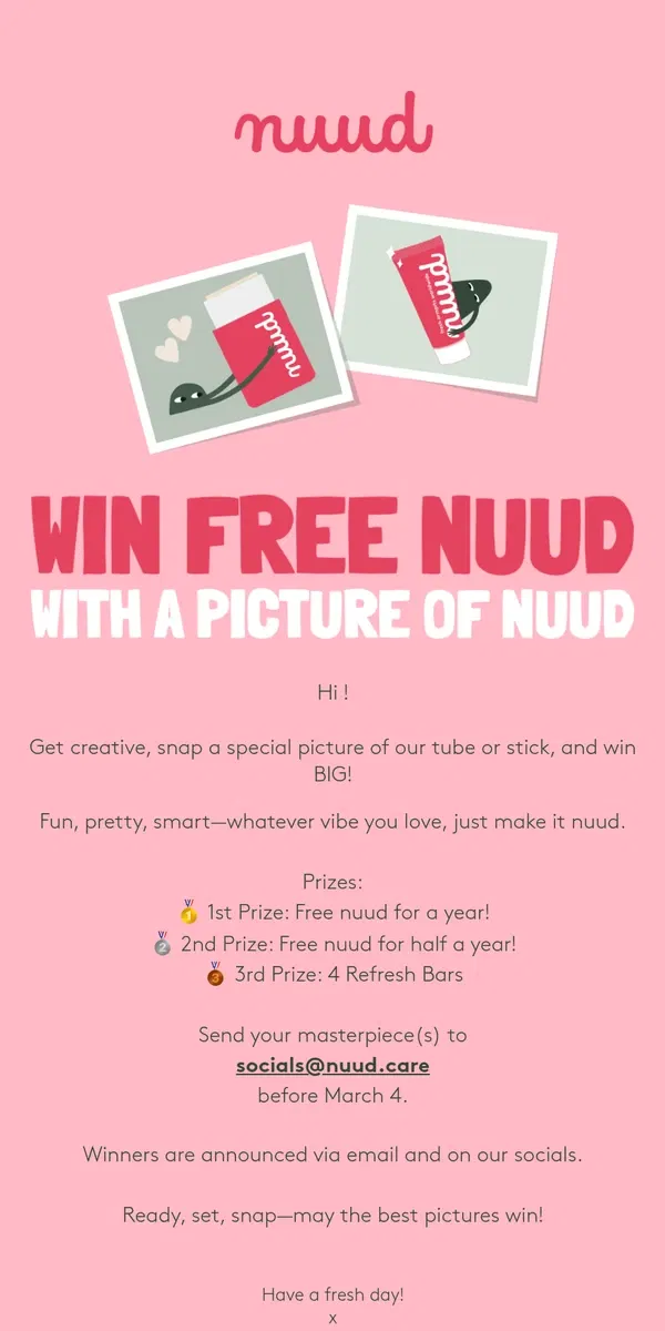 Email from nuud. Win free nuud