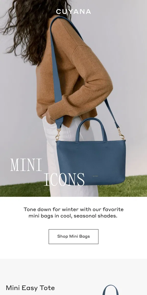 Email from Cuyana. Winter Minis