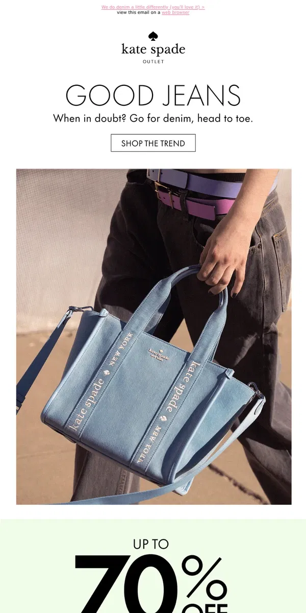 Email from Kate Spade. Better than bootcut
