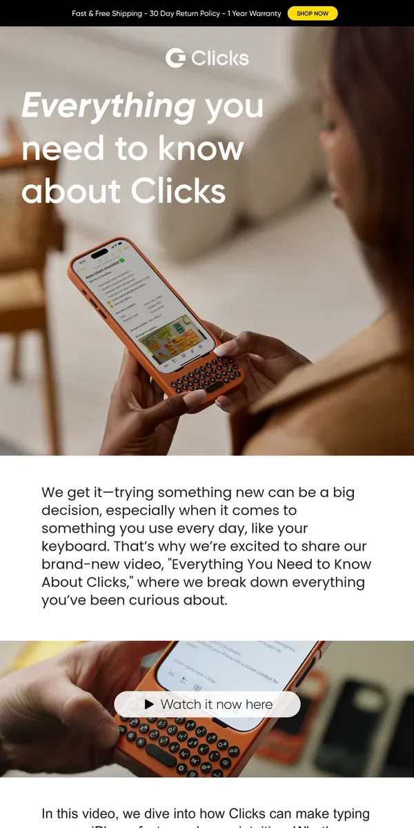 Email from Clicks. See What Clicks Can Do for You – Watch Our New Video! 🎥