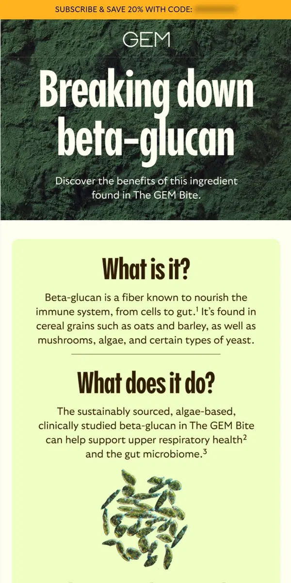 Email from GEM. The health benefits of beta-glucan