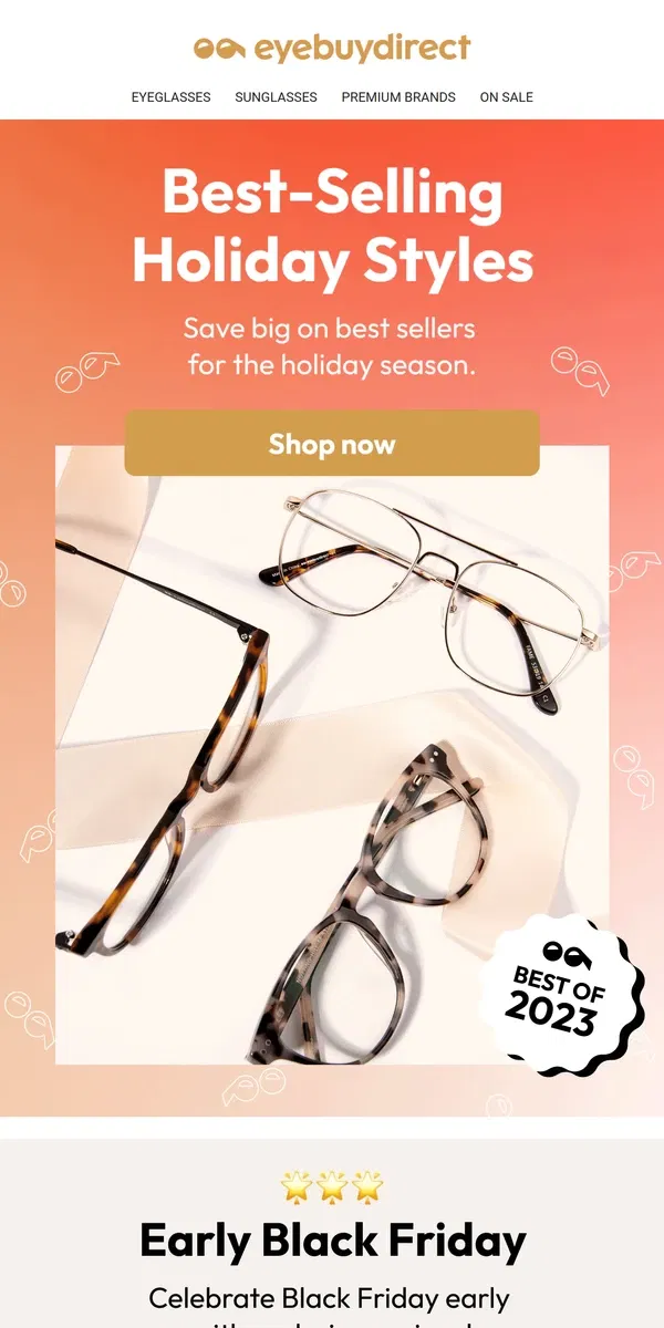 Email from Eyebuydirect. 🎁 Your NEW Festive Look 🎁