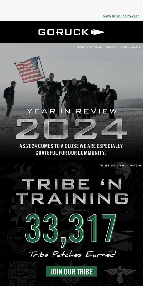 Email from GORUCK. 2024: GORUCK Year In Review