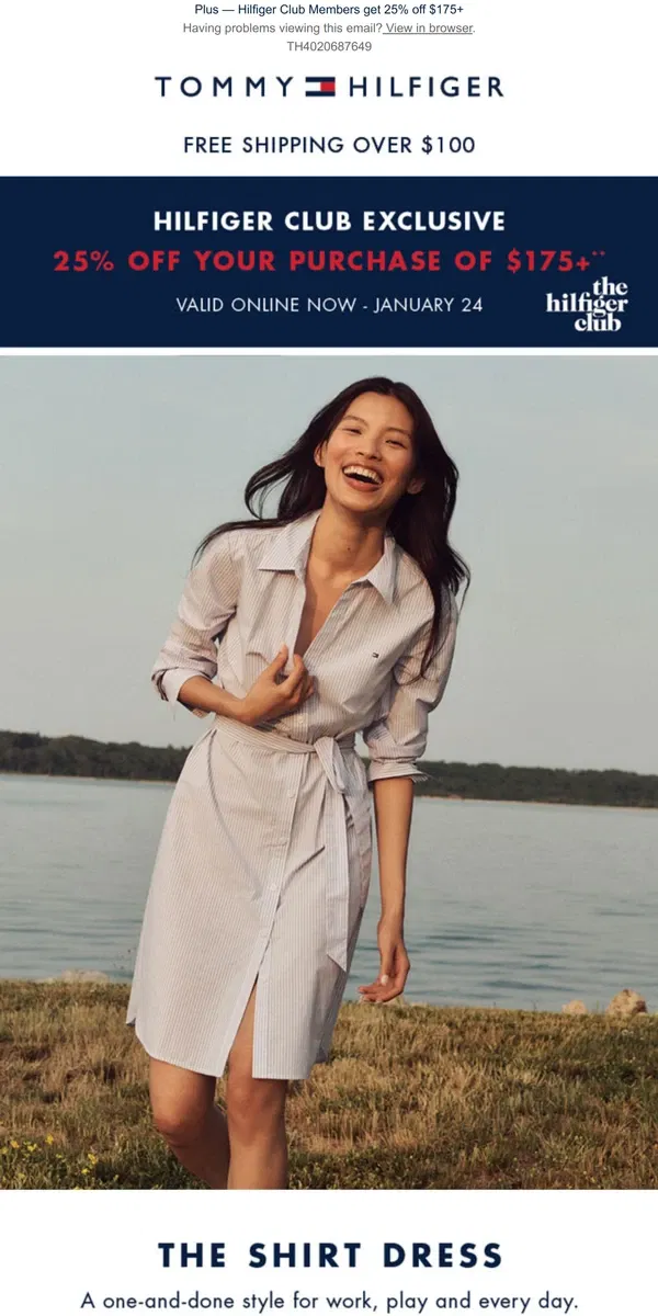 Email from Tommy Hilfiger. Spring on your mind? Here's a dress for right now (and later, too)