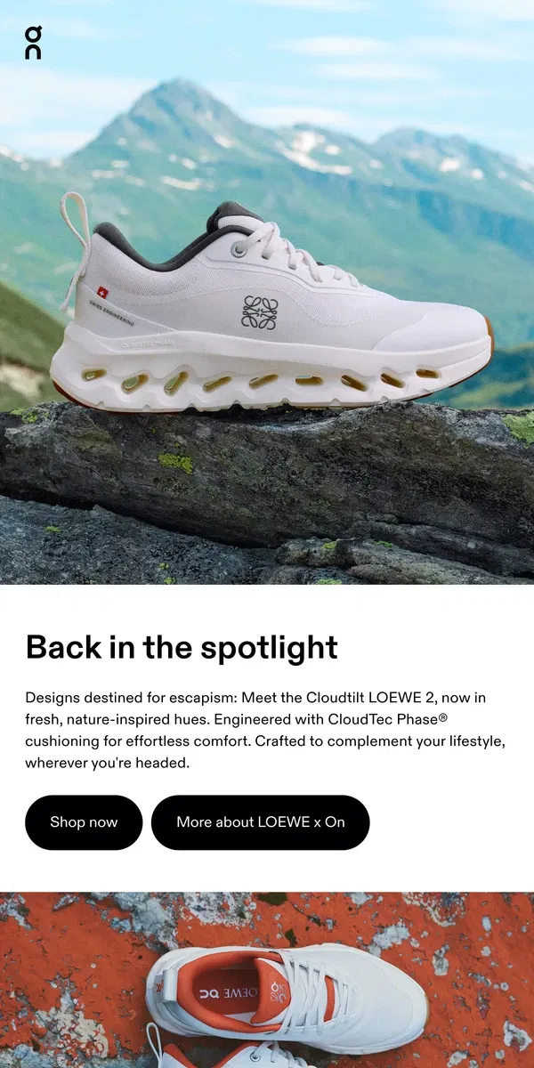 Email from On. ☁️ New color drops: Cloudtilt LOEWE 2