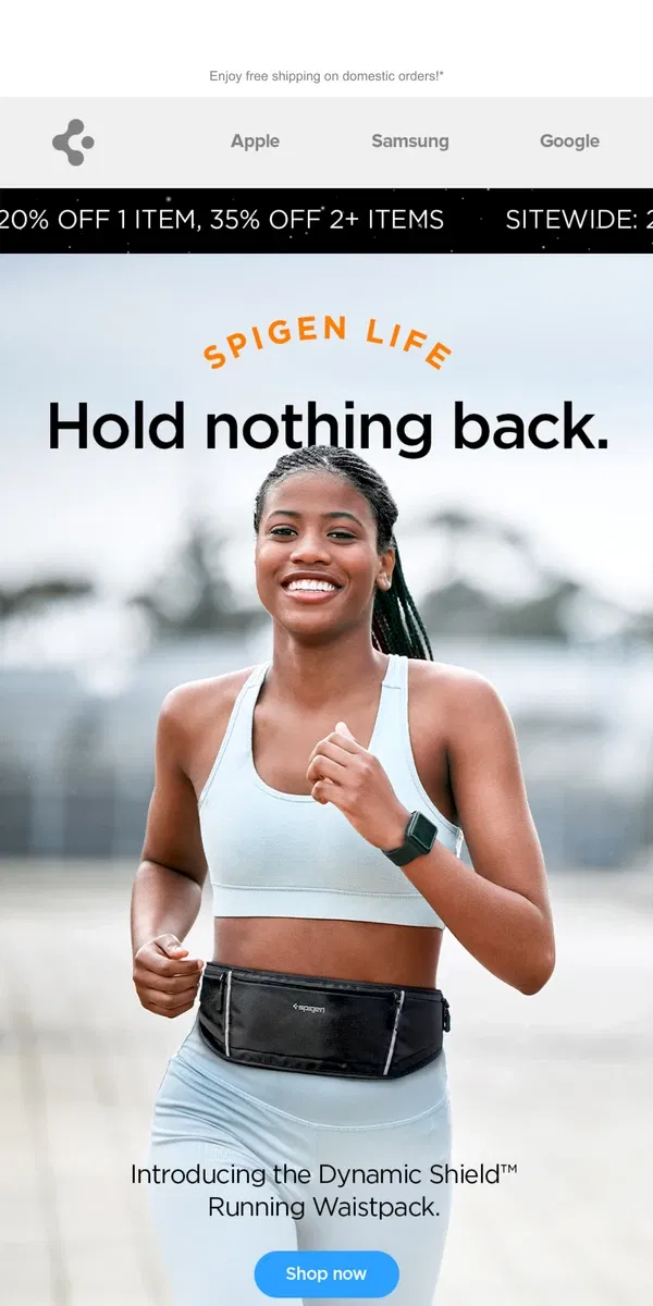 Email from Spigen. All-new running gear