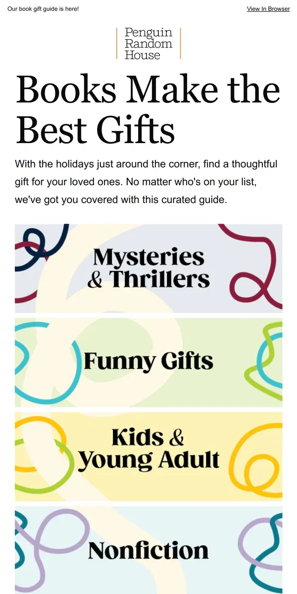 Email from Penguin Random House. 'Tis (Almost) the Season