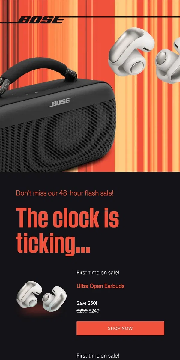 Email from Bose. Don't miss our flash sale! ⚡️ Save up to 40%!