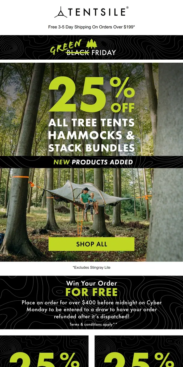 Email from Tentsile. 25% OFF | Best Selling Deals 🌲