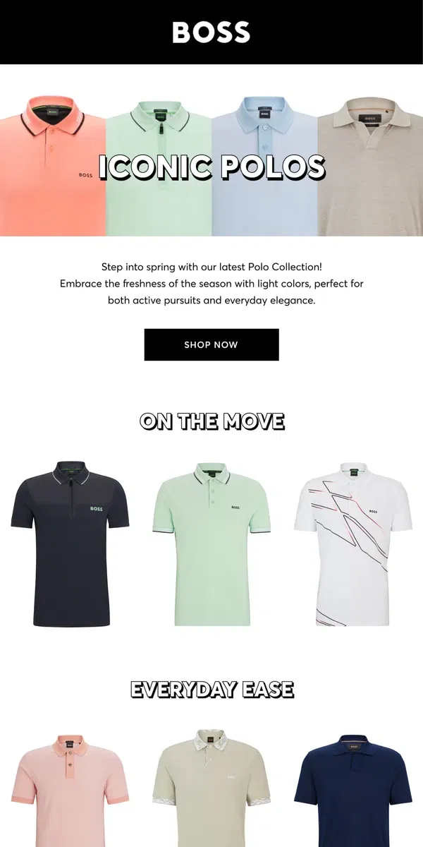 Email from HUGO BOSS. The Classic BOSS Polo