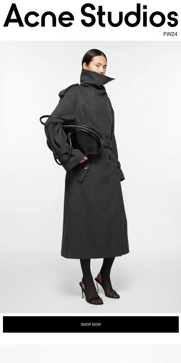 Email from Acne Studios. Coats