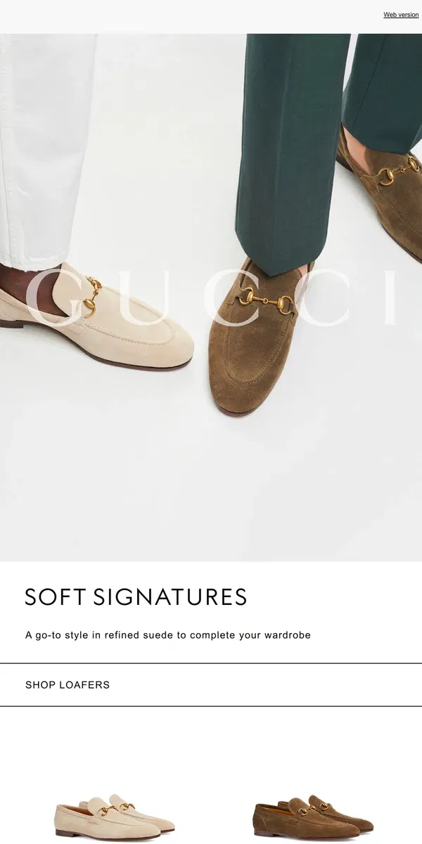 Email from GUCCI. Suede Sophistication