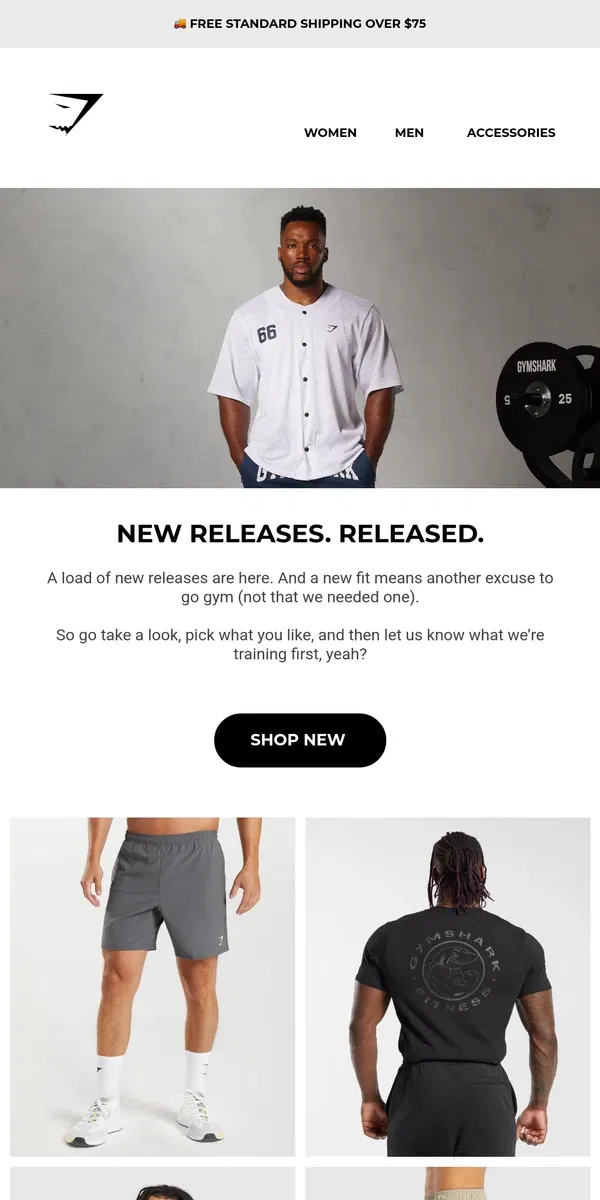 Email from Gymshark. NEW releases have just been…released 🔥