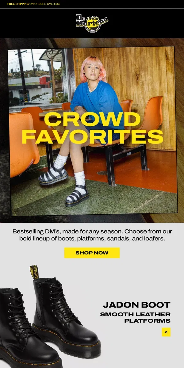 Email from Dr. Martens. Check out our bestselling Docs