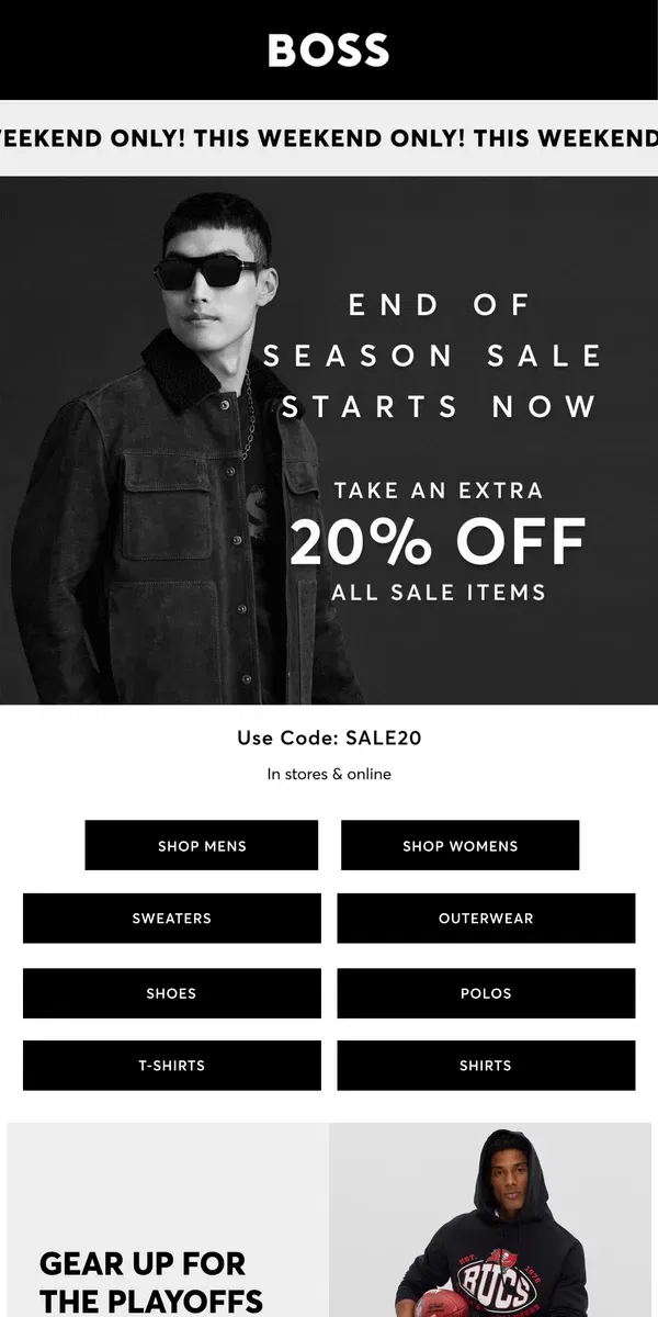 Email from HUGO BOSS. End of Season Sale Starts Now!