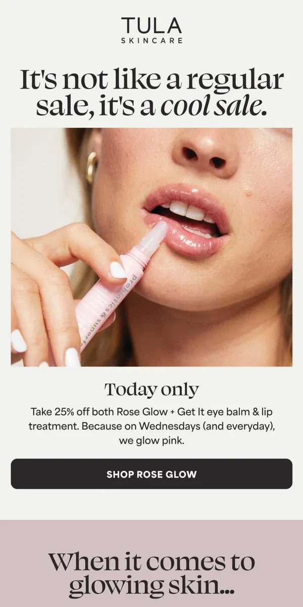 Email from TULA Skincare. "It's October 3rd." 🎀