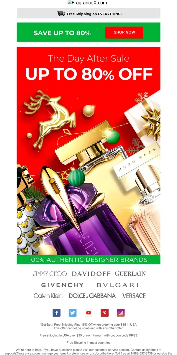 Email from FragranceX. After Holiday Blowout Sale