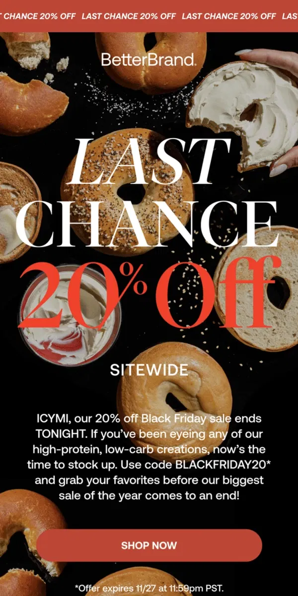 Email from BetterBrand. Last Chance for 20% OFF 🔥