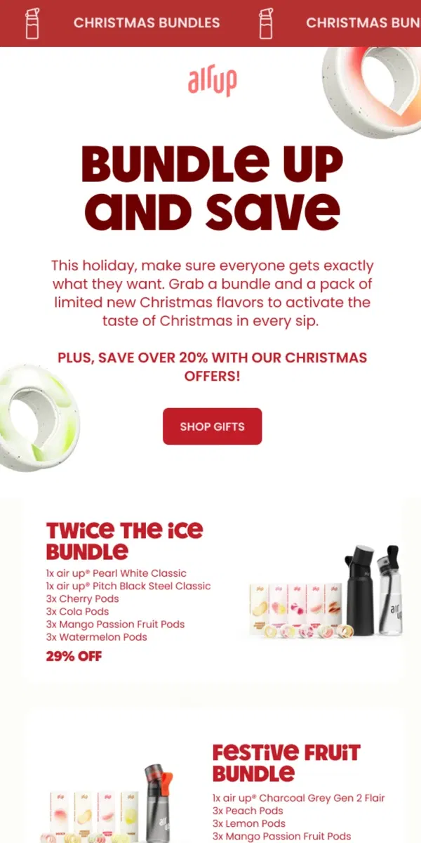 Email from air up. Save over 20% with our Christmas offers 🎅
