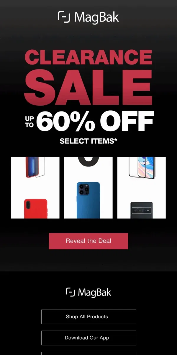 Email from MagBak. Clearance Sale up to 60% Off 👀