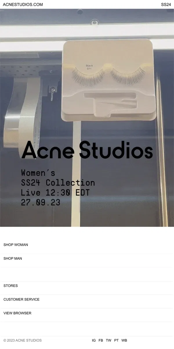 Email from Acne Studios. Acne Studios SS24 Show